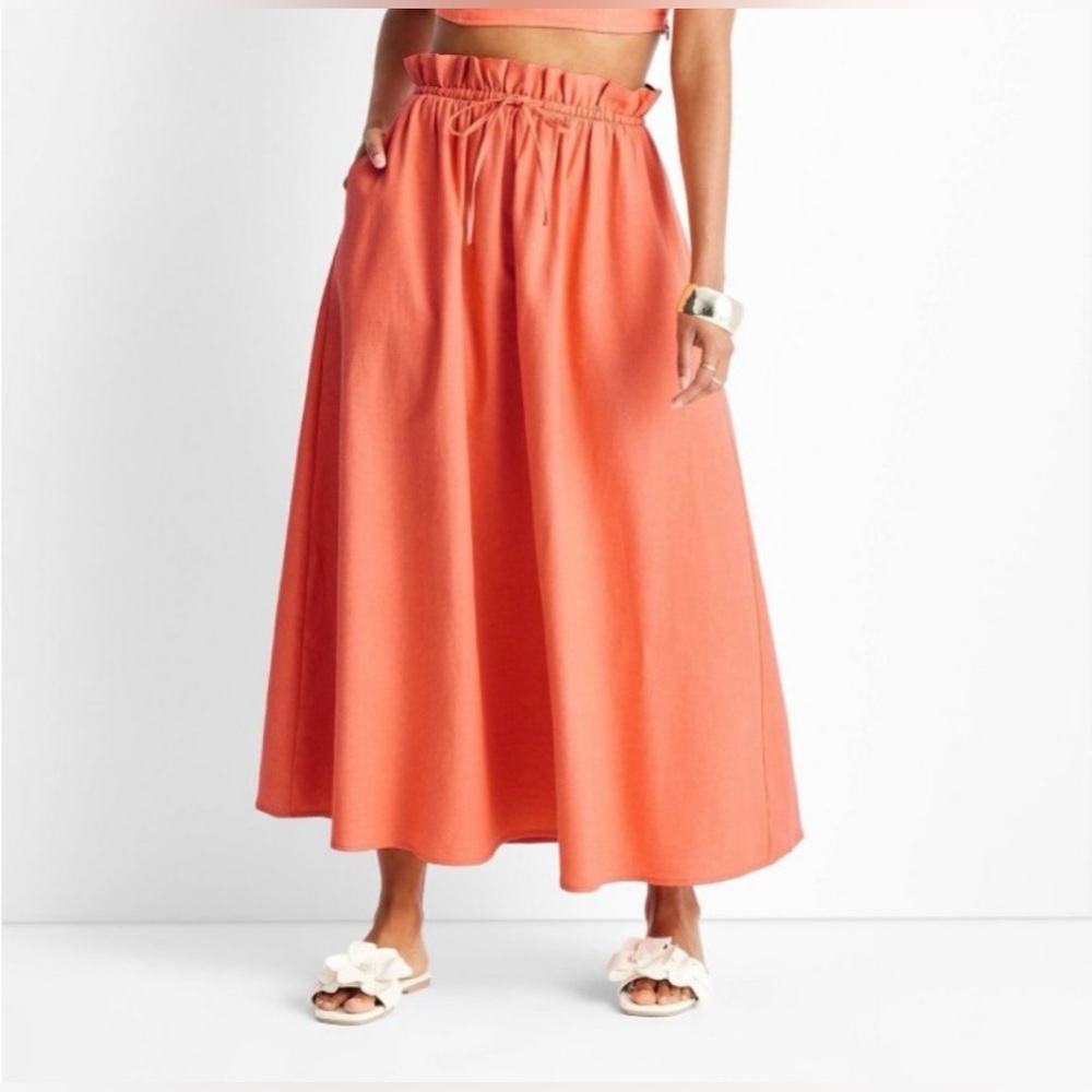 NWT Women's Linen Tie-Front Maxi Skirt - Future Collectiveโข with Jenny K. Lopez